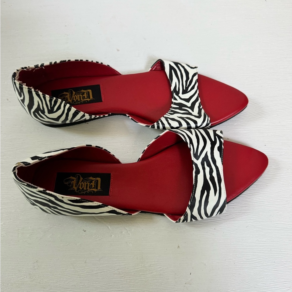 Zebra Print Von D Shoes Flats - Women's Stylish Slip-On